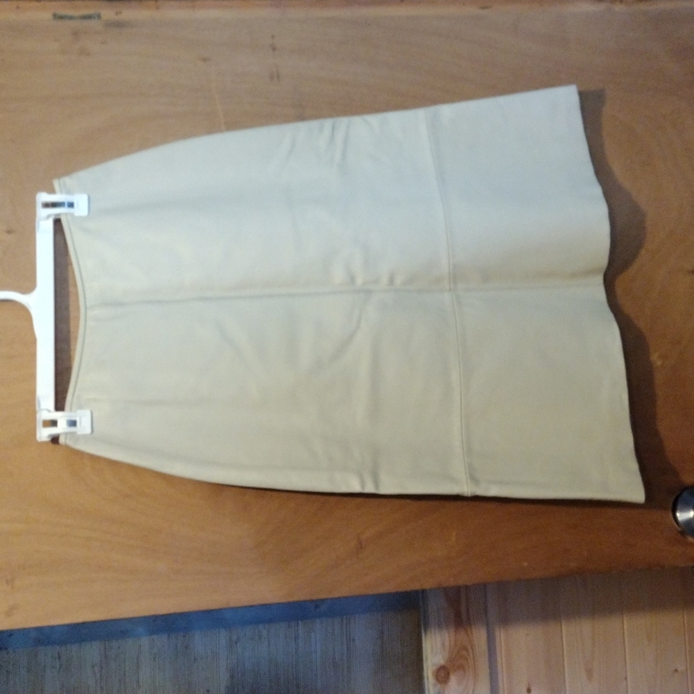 Project Piece Maybe to Dye?Tiny Spots Ivory Leather Skirt Banana Republic Size 2